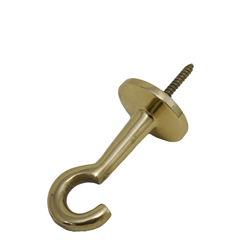Seilendhaken Messing mit Stockschraube