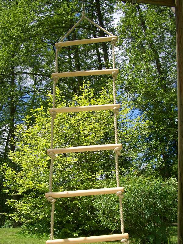 Strickleiter mit 6 Sprossen 2,3 m lang Kletterseil Seilleiter Gartenpirat GP1873 